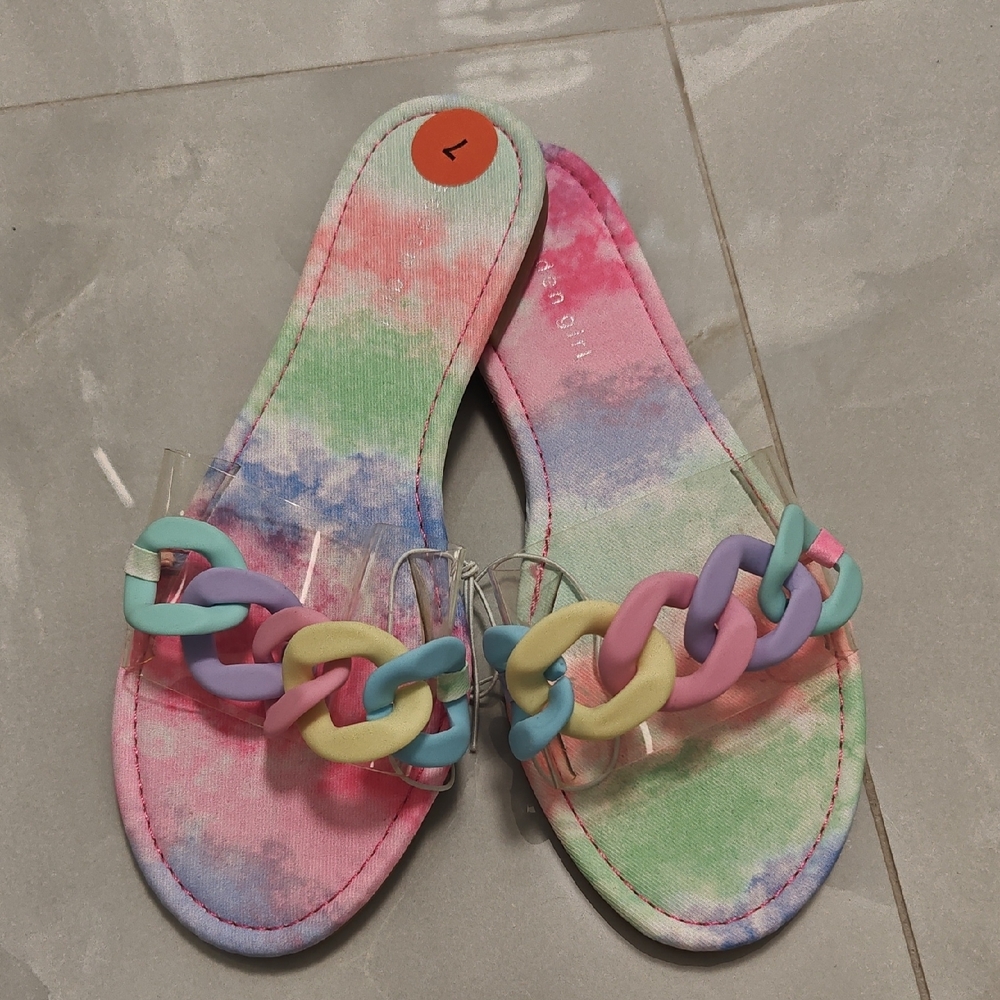 Colorful Chain Slide Sandals - Picture 3 of 3